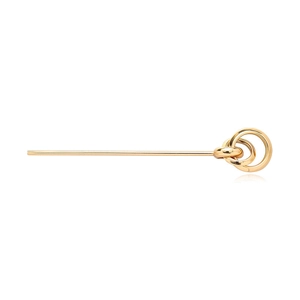 Minimalist gold geometric interlocking ring hair pin fork for elegant bun hairstyles
