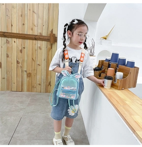 Toddler girl backpack with glitter rabbit ears and sequin liquid sand detail