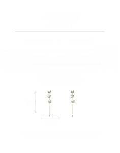 Detail specifications of 9cm long tassel bow earrings made of copper and cubic zirconia