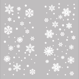White snowflake and star static window stickers for Christmas party decoration and displays