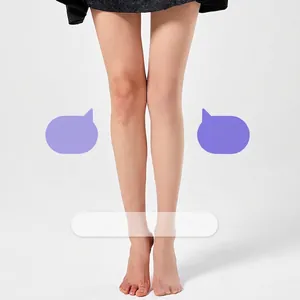 Ultra-thin skin-toned sheer tights showing natural leg slimming effect and skin smoothing