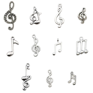 Music Note Pendants Alloy Musical Symbol Charms For Jewelry Making DIY Bracelet Necklace Accessory Treble Clef Style