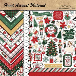 Christmas nutcracker scrapbooking paper set with 12 vintage holiday themed designs