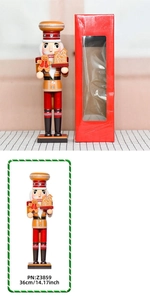 Handcrafted 36cm wooden gingerbread chef nutcracker puppet with red gift box packaging