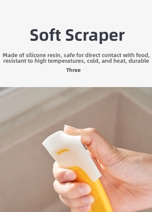 Vue macro de la spatule souple en silicone résistant à la chaleur pour la pâtisserie
