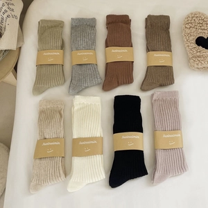 Calze Slouch Da Donna Cotone Maglia A Coste Stile Retro Giapponese Tinta Unita Morbida Al Polpaccio Autunno Inverno