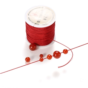 Red 0.8mm polyester cord roll for DIY jewelry making and handmade Chinese knots