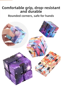 Detailed view of galaxy infinity cubes featuring safe rounded edges for stress relief