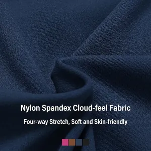 Cloud-feel breathable dark blue yoga sports vest with four-way stretch fabric