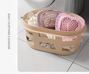 Silicone laundry basket with protective bra washing balls in khaki and pastel tones
