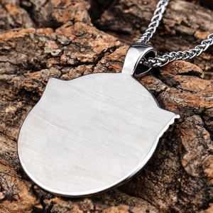 Wikinger Odin Flügel Edelstahl Anhänger mit gebürstetem Finish an geflochtener Kette