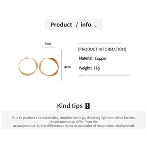 Detailed size specifications for 18k gold plated geometric layered hoop earrings
