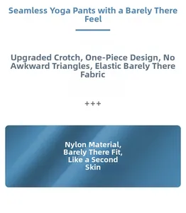 Detail der High-Waist Yoga-Leggings mit nahtlosem Nylongewebe und hoher Elastizitätstextur