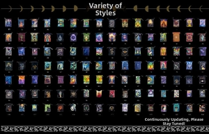 Selection of 124 printed tarot drawstring pouches with mystic patterns and numbered styles