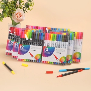 Détail des feutres aquarelle à double pointe en packs de 12, 24 et 36 couleurs certifiés CE