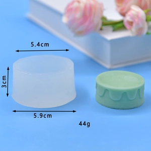 Silicone mousse cake mold with wavy texture, white translucent round DIY pudding tool