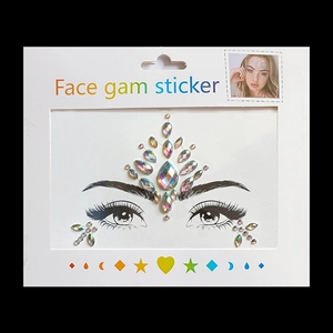 Self-adhesive iridescent face gems for music festivals with AB crystal eye stickers