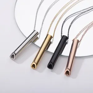 Collier De Respiration Pleine Conscience Pendentif En Acier Inoxydable Pour Méditation Soulagement Stress Bijoux