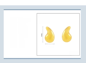Detail view of 18K gold plated stainless steel teardrop earrings showing 19x10.6mm size