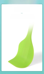 Macro view of flexible green silicone spatula showing durable non-deformable material