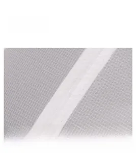 Close-up of white mesh fabric texture and reinforced double-stitching on sun hat