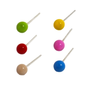 Colorful candy ball earring set in S925 silver with vibrant enamel finish