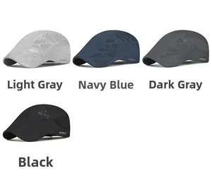 Detailed grid showing four colors of breathable mesh sport caps with side printing