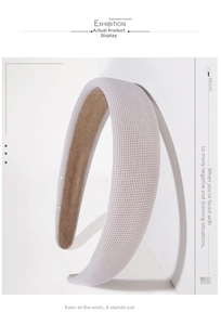Macro detail of lavender sponge headband featuring fine mesh texture and non-slip lining
