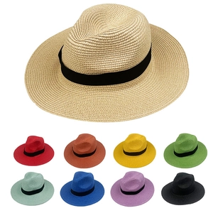 Ψάθινο Καπέλο Fedora Με Φαρδύ Γείσο Αντηλιακό Αναπνεύσιμο Αναδιπλούμενο Χάρτινη Ψάθα Καλοκαιρινές Διακοπές Στιλ Παναμά Για Γυναίκες Άνδρες