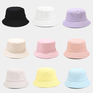 Unisex Cotton Canvas Bucket Hat Breathable Sun Protection Outdoor Casual Plain Color Wide Brim Sunshade Fisherman Cap