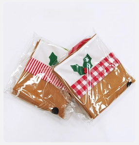 Christmas gingerbread chair covers set of two in individual OPP transparent packaging
