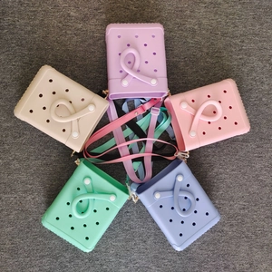 Five candy-colored waterproof EVA silicone crossbody bags with matching shoulder straps