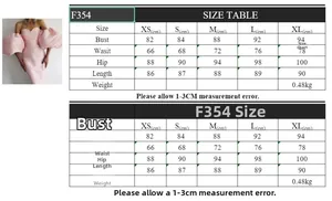 Size chart for off-shoulder lantern sleeve bodycon dress with bust, waist, and hip metrics