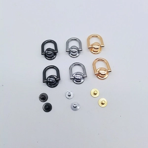 Accessori per borse fai-da-te anelli a D rotanti in nero, argento e oro metallizzato