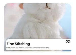 Detailed close-up of soft plush bunny fabric with sturdy stitching and fine textures