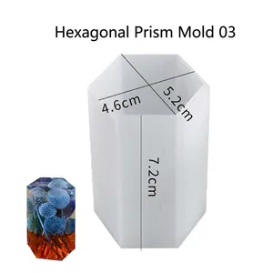 Dimensioni dettagliate dello stampo esagonale in silicone per resina DIY e candele