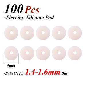 Detail of 100pcs silicone piercing pads for healing, 6mm outer diameter for 14G-16G bars