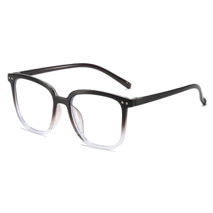 Lunettes anti-lumière bleue carrées surdimensionnées avec dégradé noir et rivets