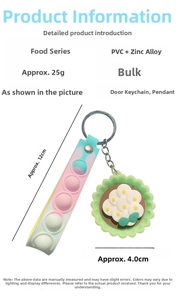 Vue détaillée de la lanière arc-en-ciel de 12 cm et du porte-clés en PVC de dessert