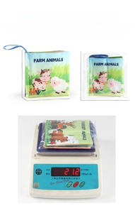 Detailed size and weight specifications for this 4.5 inch Christmas baby cloth book