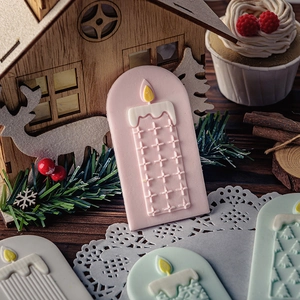 Christmas candle fondant molds with arch and tree patterns for DIY festive cake baking