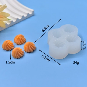 Detail view of 4-hole pagoda silicone mold with precise dimensions and weight specs