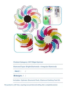 DIY Diamond Painting Fidget Spinner Kit with colorful flower design and tools