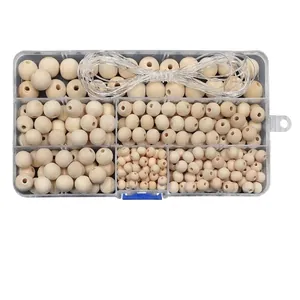 DIY lotus wood bead set with storage box and elastic cord for jewelry making