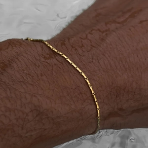 Men Stainless Steel Bracelet Minimalist 18K Gold Plated Snake Bone Chain Fashion Jewelry Elegant Gift