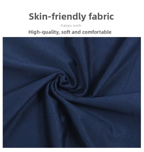 Close-up of dark blue soft fabric texture for a multi-functional baby wrap carrier