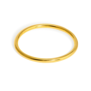 Minimalist high-polished golden bangle bracelet with a mirror-finish surface for women