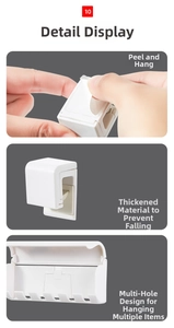 Detailed view of wall-mounted toothbrush holder with punch-free adhesive and thick material
