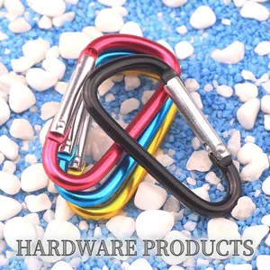 D-Ring Carabiner Clip Aluminum Alloy Keychain Hook Colorful Spring Snap Buckle For Backpack Bottle Outdoor Travel