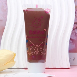 Detailed view of coffee brown 50ml simulation cream glue tube for DIY phone case making
